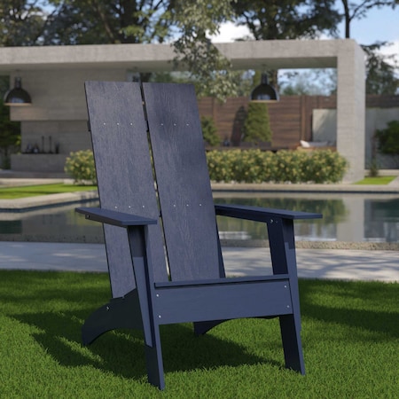 Flash Furniture Navy Blue Modern Dual Slat Back Adirondack Chair JJ-C14509-NV-GG